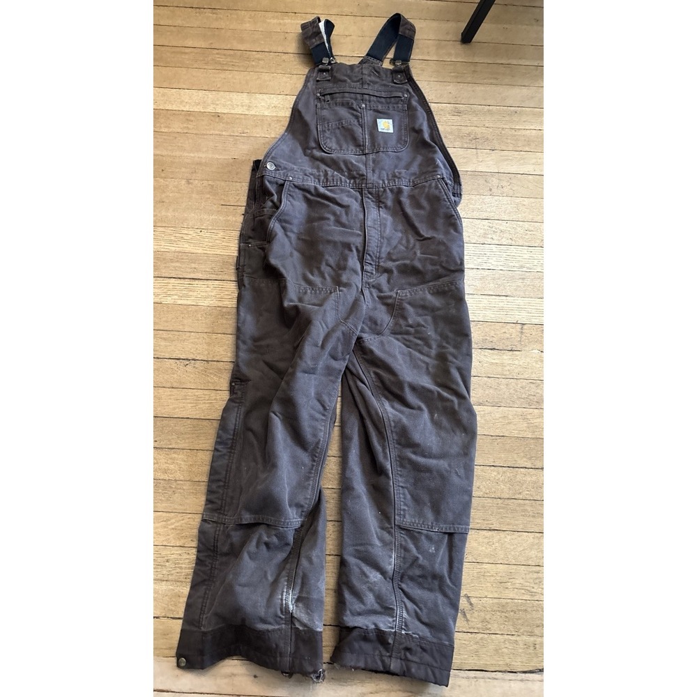 Carhartt Womens XL Washed Duck Insulated Bib Overalls OR4031-W Size L Jacket - Picture 2 of 15